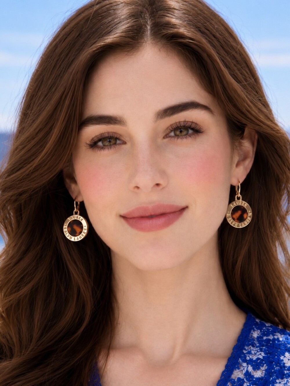 Lauren Ralph Lauren Gold Tone Tortoise Drop Earrings New